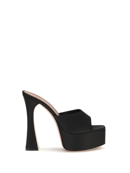 Amina Muaddi Dalida satin Sandals - Black Satin