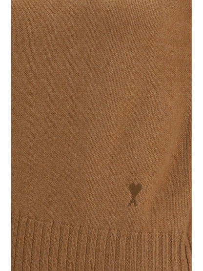 Ami Paris Ami De Coeur Turtleneck Sweater - Camel