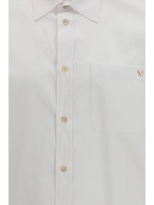 Valentino Light cotton oxford Shirt with VGold - White