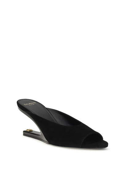 BALMAIN Suede open-toe Mules