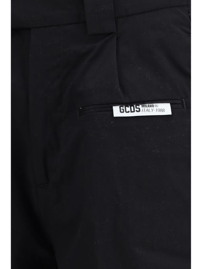 GCDS Shorts with black logo piping - Black/Black