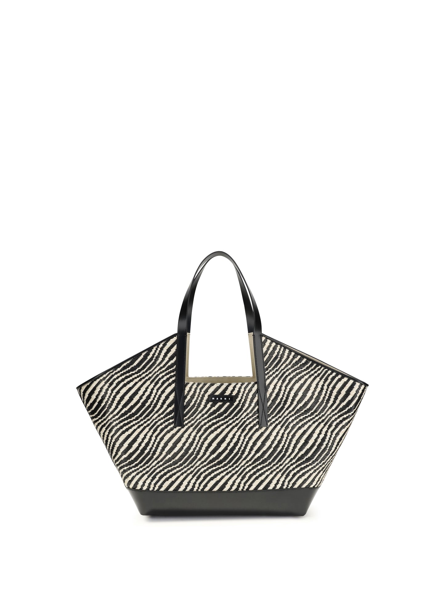 MARNI Raffia effect fabric Tote Bag