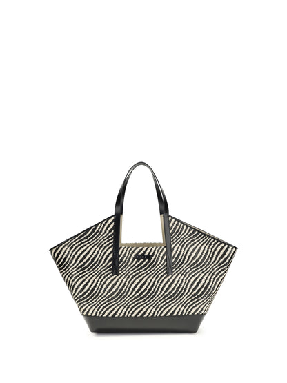 MARNI Raffia effect fabric Tote Bag