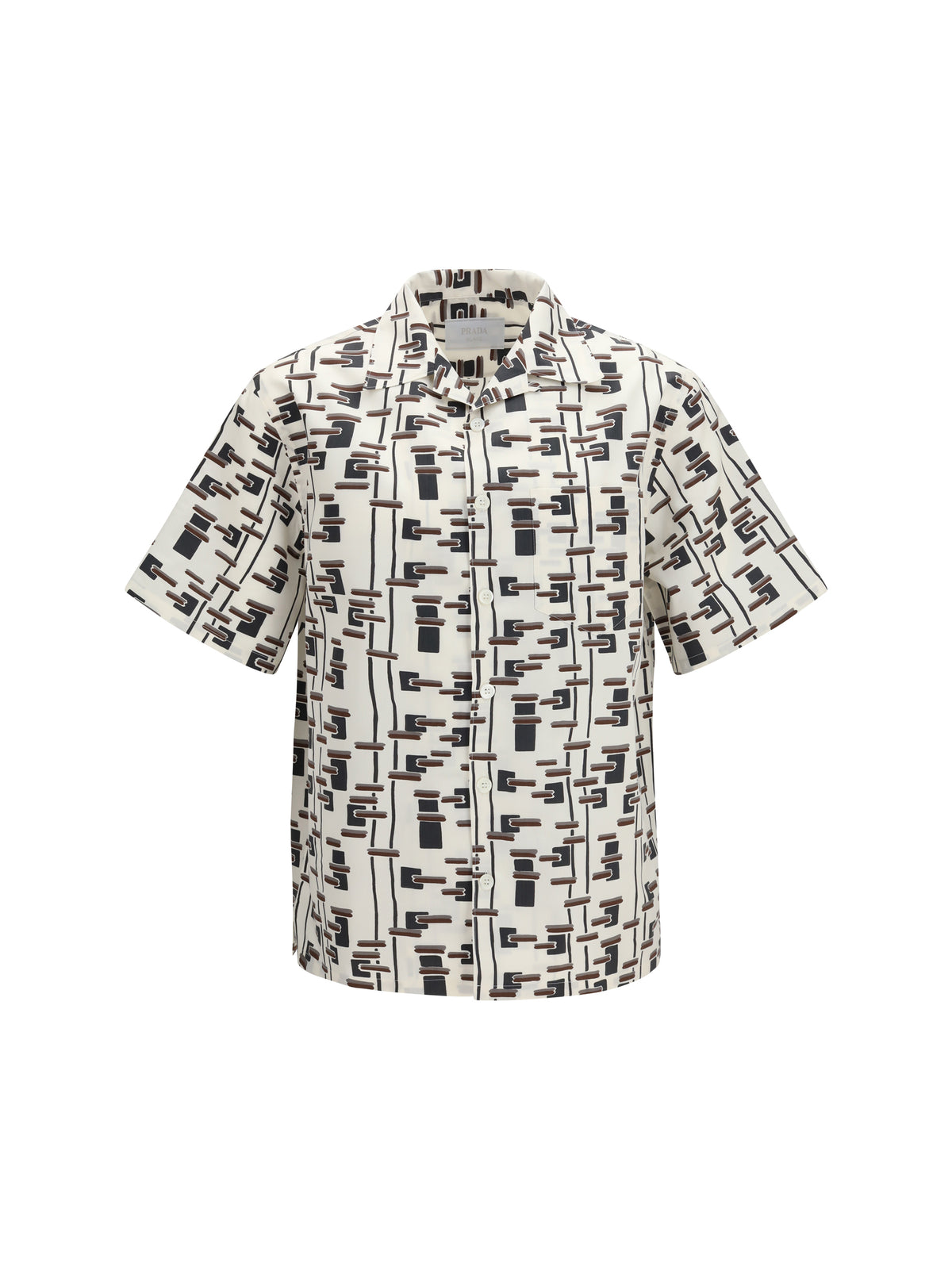 Prada Patterned bowling Shirt - Naturale+Bordeaux