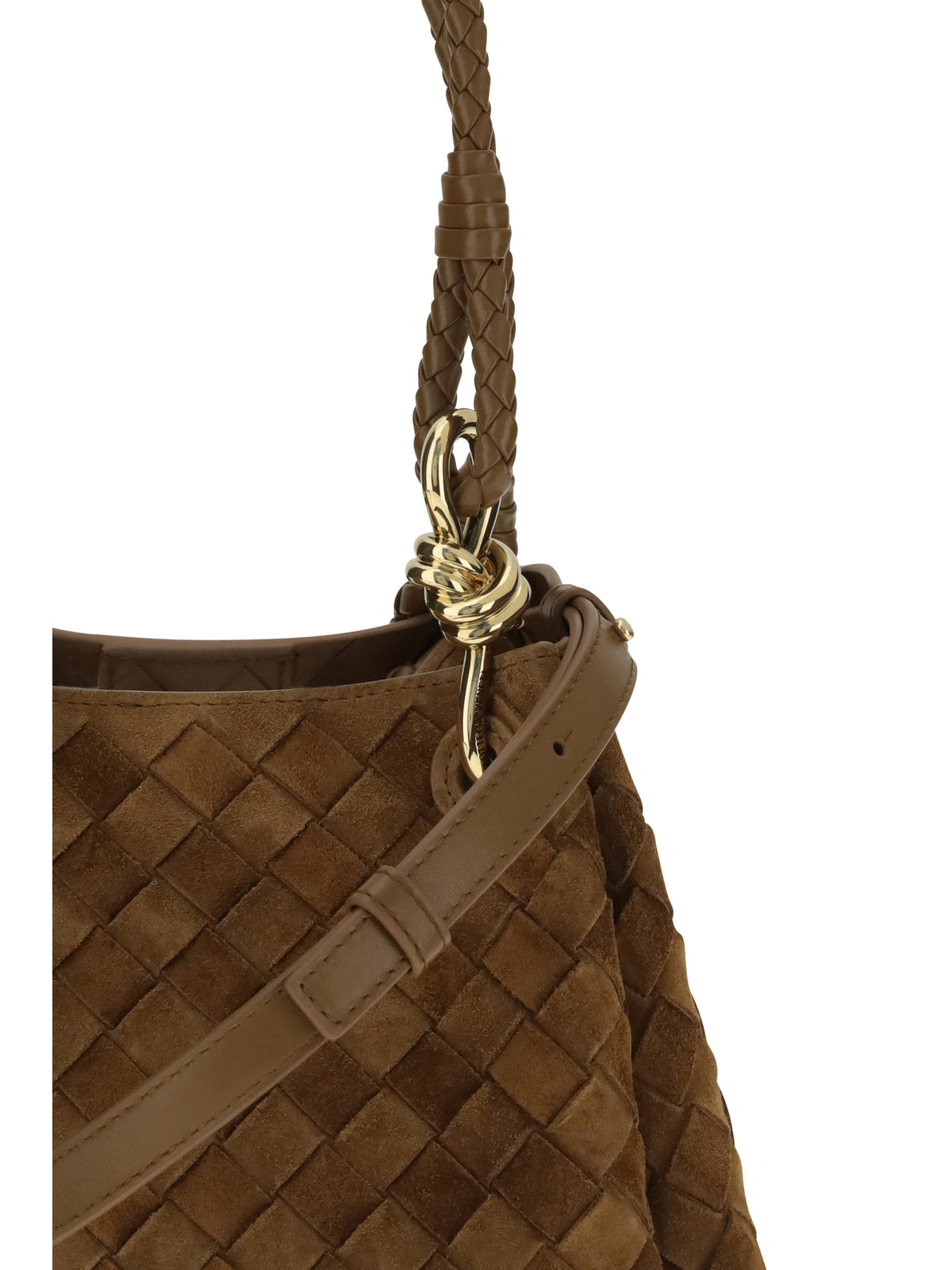 Bottega Veneta Parachute Small suede Handbag - Dark Caramel 20-Mb