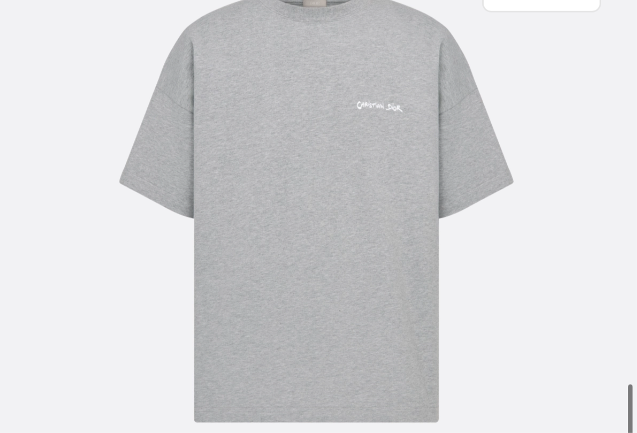Christian Dior Tag T-Shirt Grey