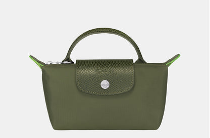 Longchamp Le Pliage Green Pouch with Handle