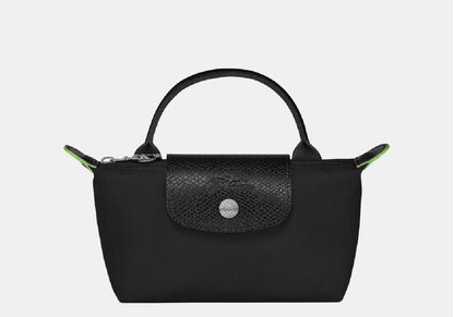 Longchamp Le Pliage Green Pouch with Handle