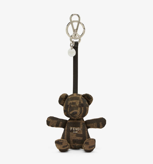 Fendi Brown FF jacquard key ring and Charm
