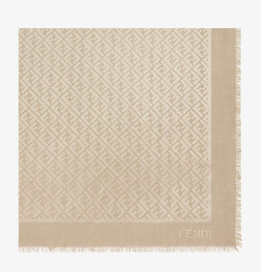 Fendi FF Shawl Dove grey silk and wool shawl
