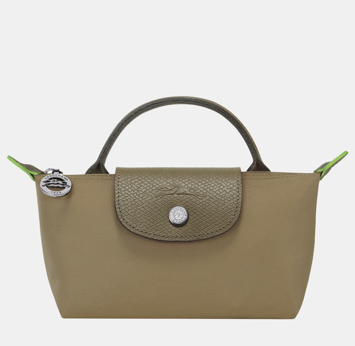 Longchamp Le Pliage Green Pouch with Handle