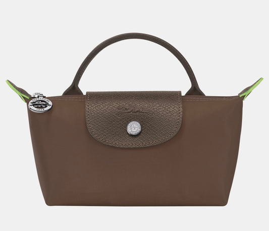 Longchamp Le Pliage Green Pouch with Handle