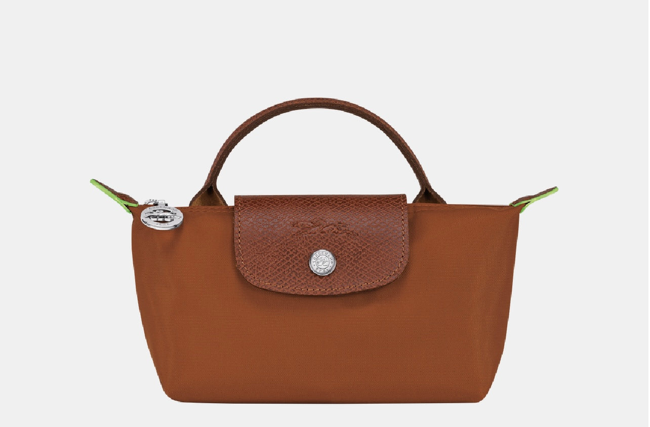 Longchamp Le Pliage Green Pouch with Handle