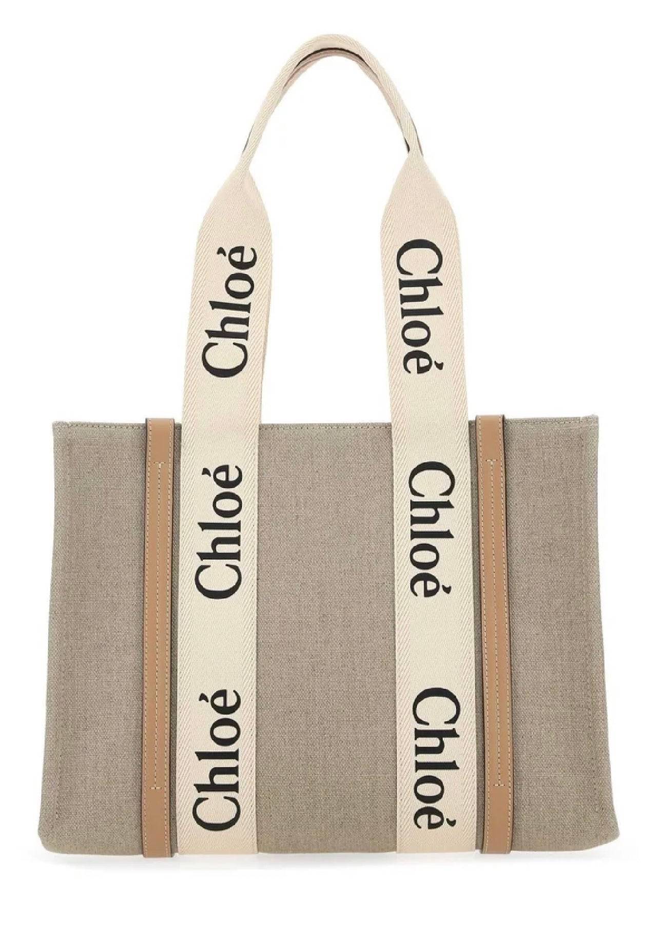 Chloe Woody Tote Bag in Linen