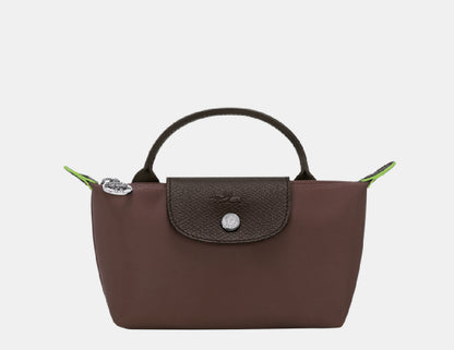 Longchamp Le Pliage Green Pouch with Handle