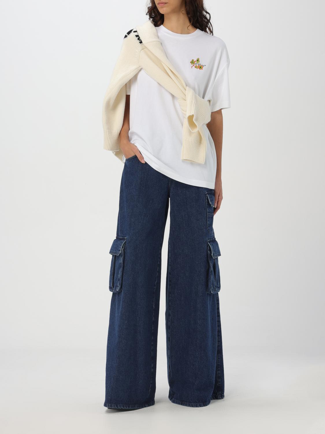 Off White Jeans Woman Blue