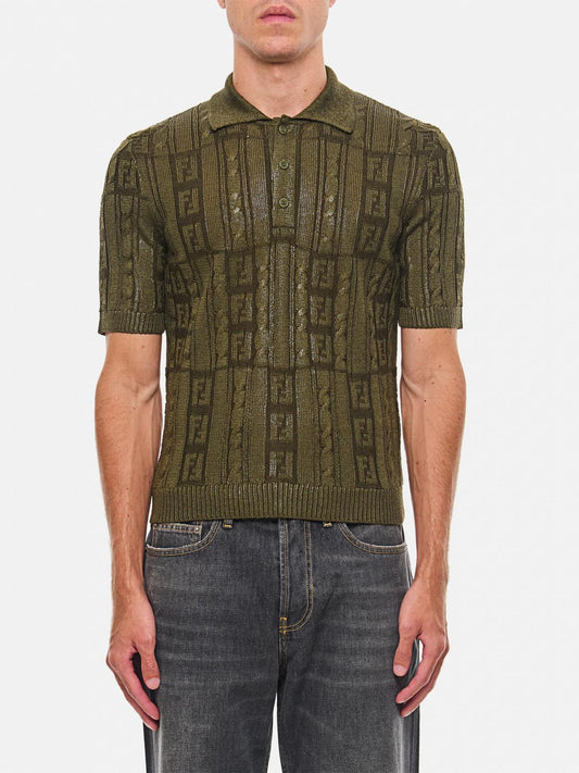 Fendi Polo Shirt Men Beige