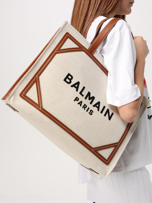 Balmain Tote Bags Woman Brown