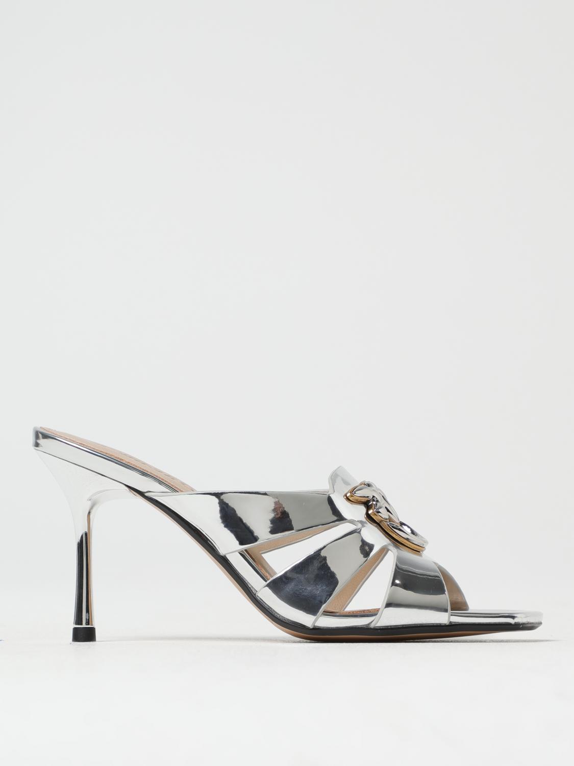 Pinko Heeled Sandals Woman Silver