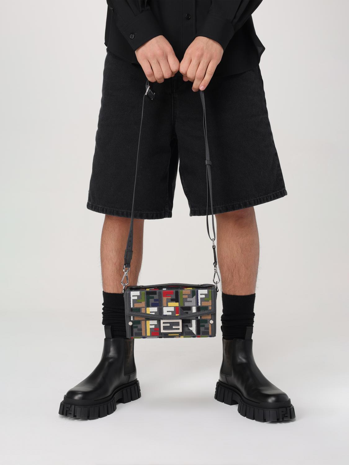 Fendi Shoulder Bag Men Grey