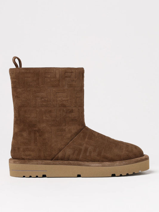 Fendi Flat Ankle Boots Woman Brown