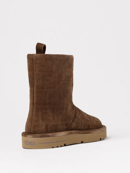 Fendi Flat Ankle Boots Woman Brown