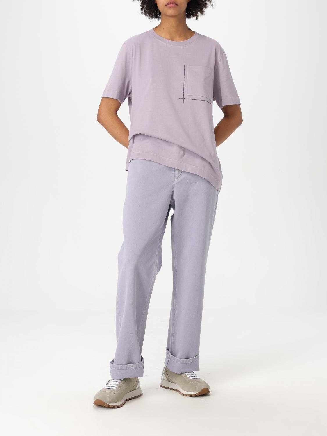 Tシャツ・カットソー BRUNELLO CUCINELLI Woman T-Shirt Violet M0T81HA800 C9101 BRUNELLO CUCINELLI: T-shirt woman - Violet | Brunello