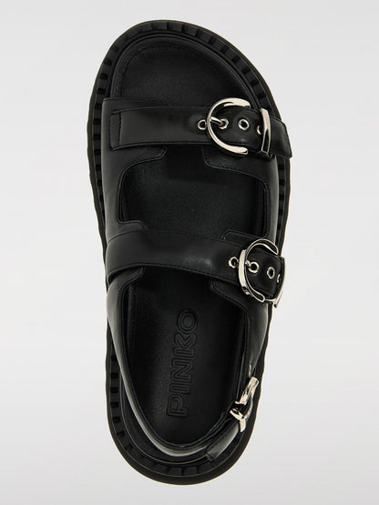 Pinko Flat Sandals Woman Black