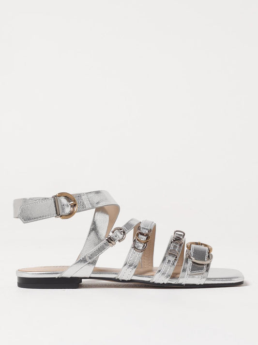 Pinko Flat Sandals Woman Silver