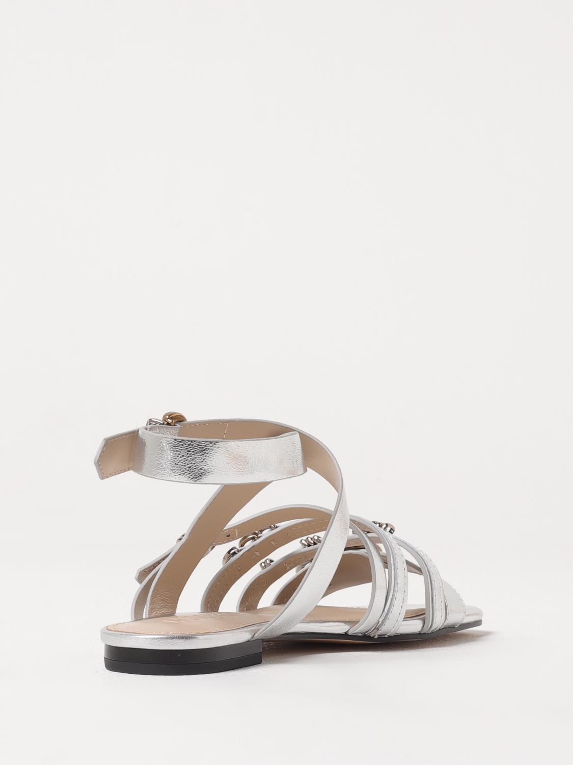 Pinko Flat Sandals Woman Silver