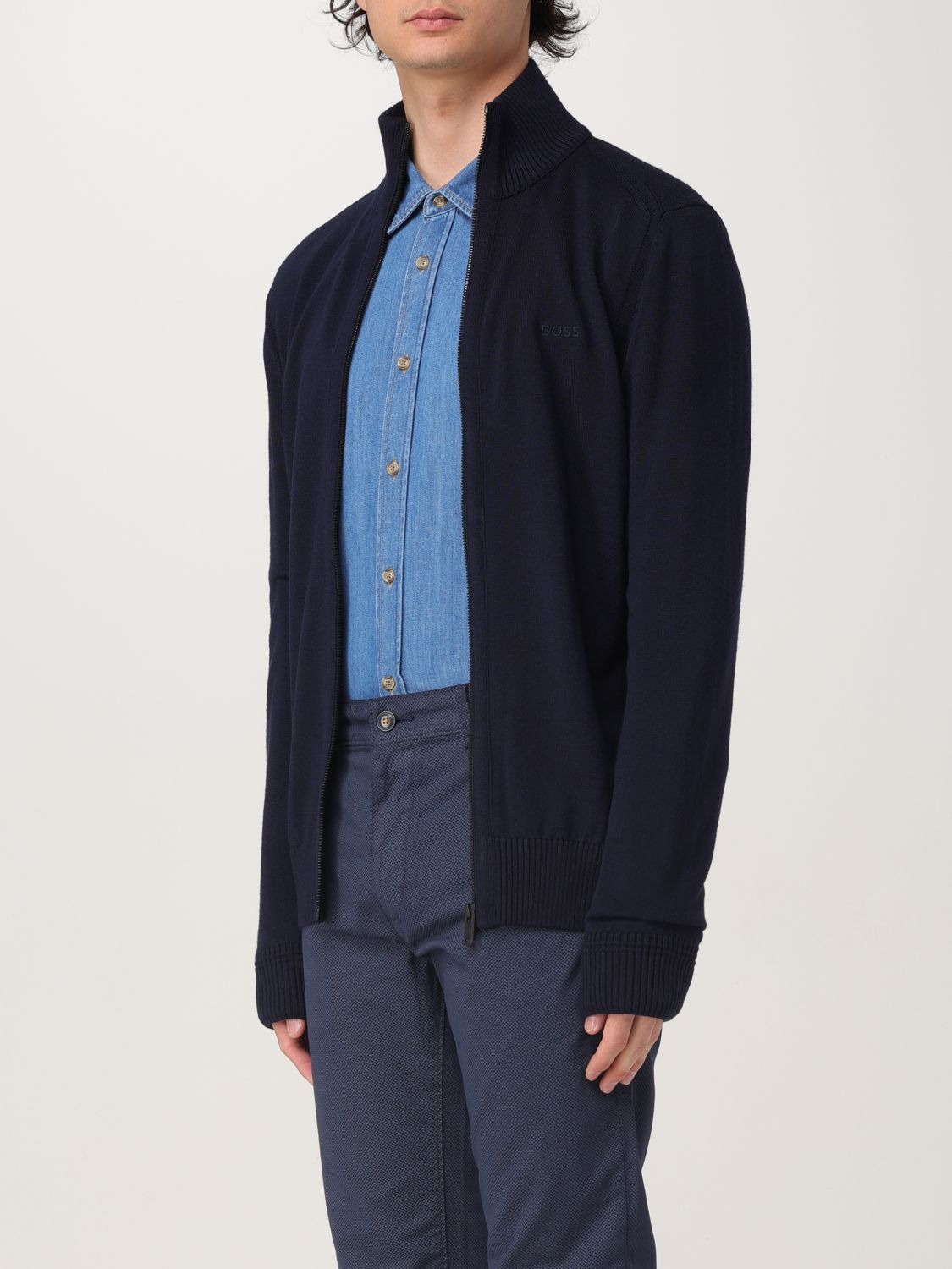 Boss Cardigan Men Blue