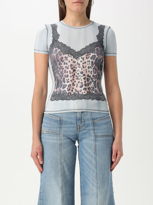 Diesel T Shirt Woman Sky Blue
