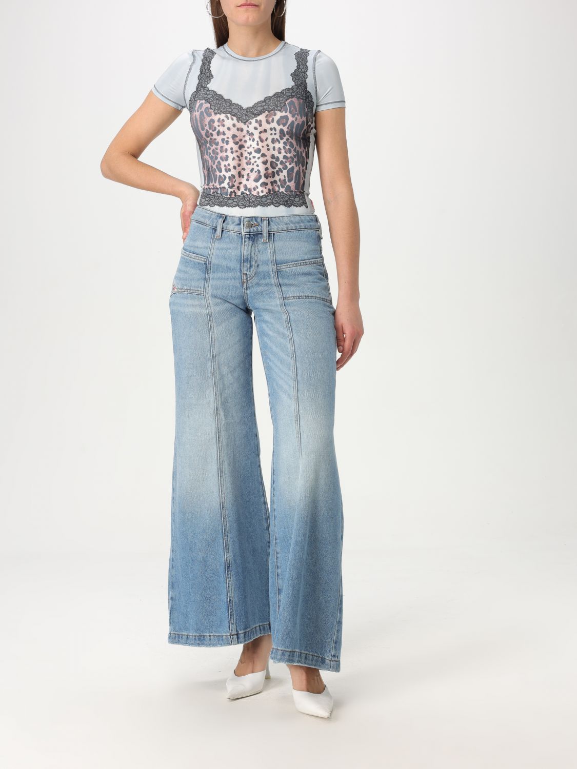 Diesel T Shirt Woman Sky Blue