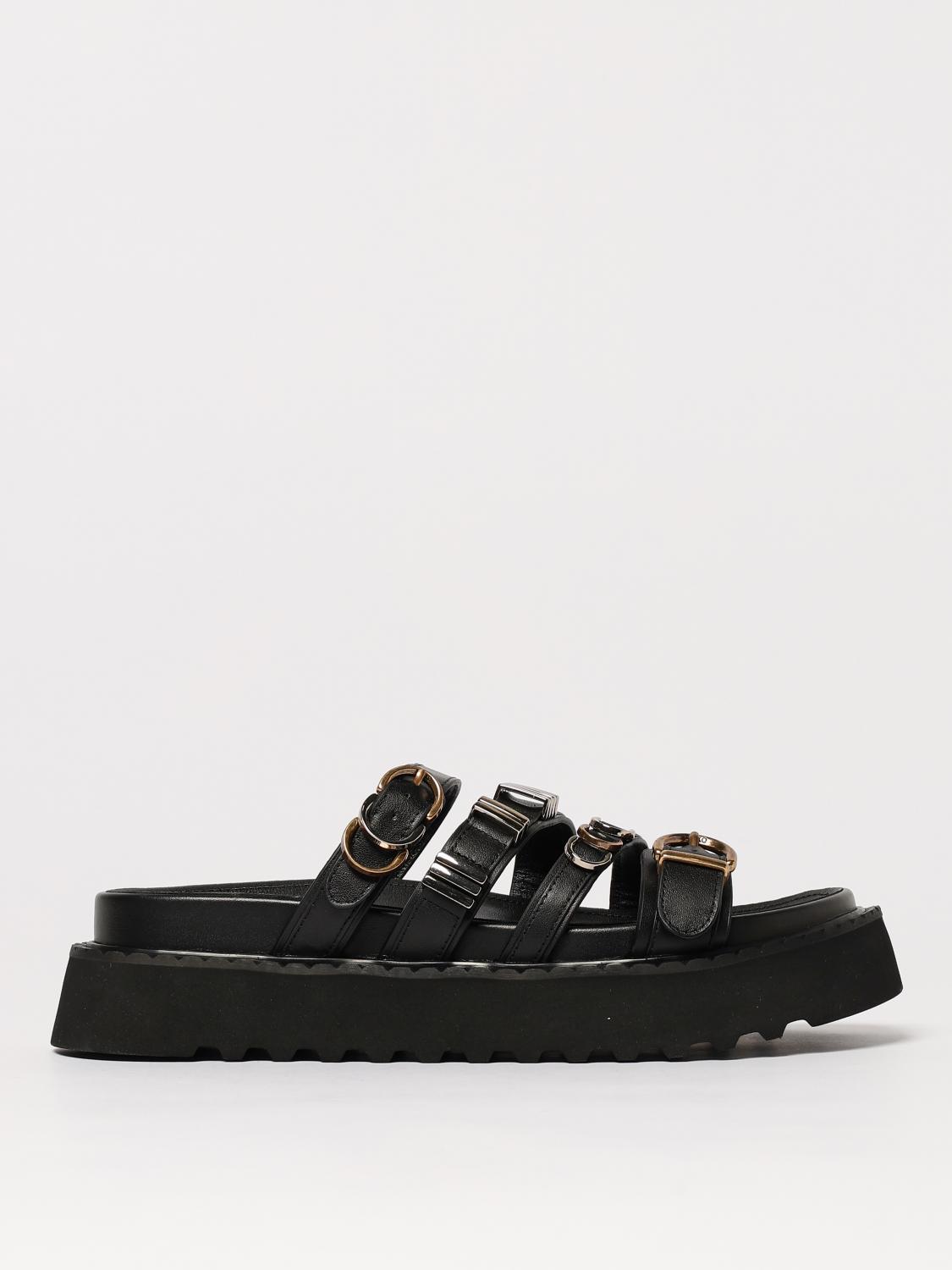 Pinko Flat Sandals Woman Black