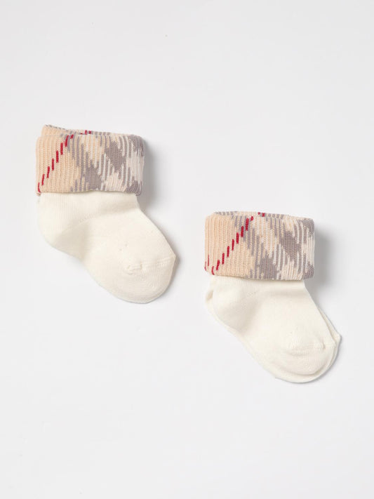 Burberry Socks Baby Kids Yellow Cream