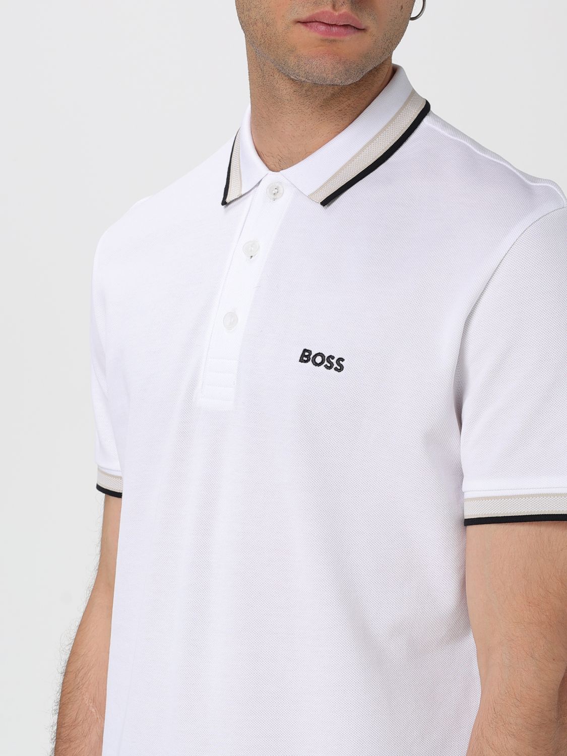 Boss Polo Shirt Men Beige
