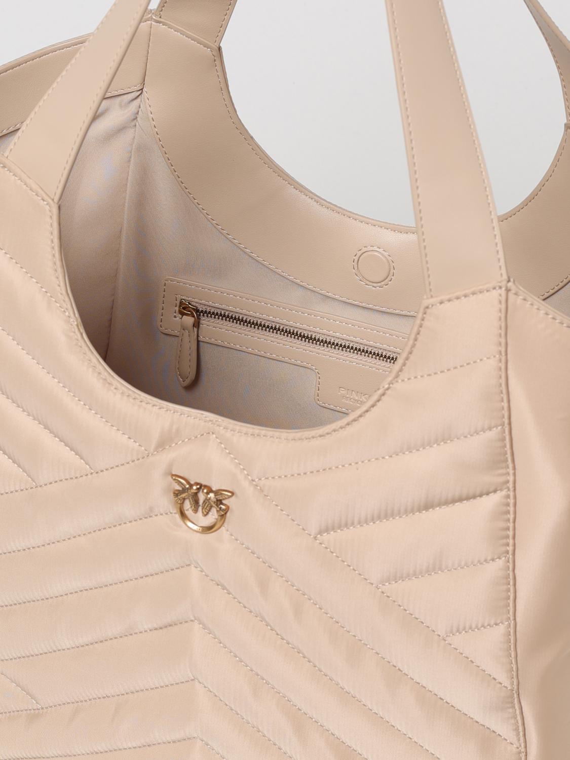 Pinko Tote Bags Woman Beige
