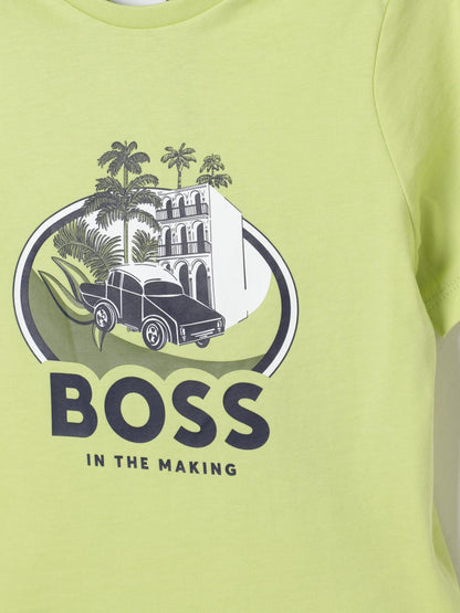 Boss T Shirt Kids Lime