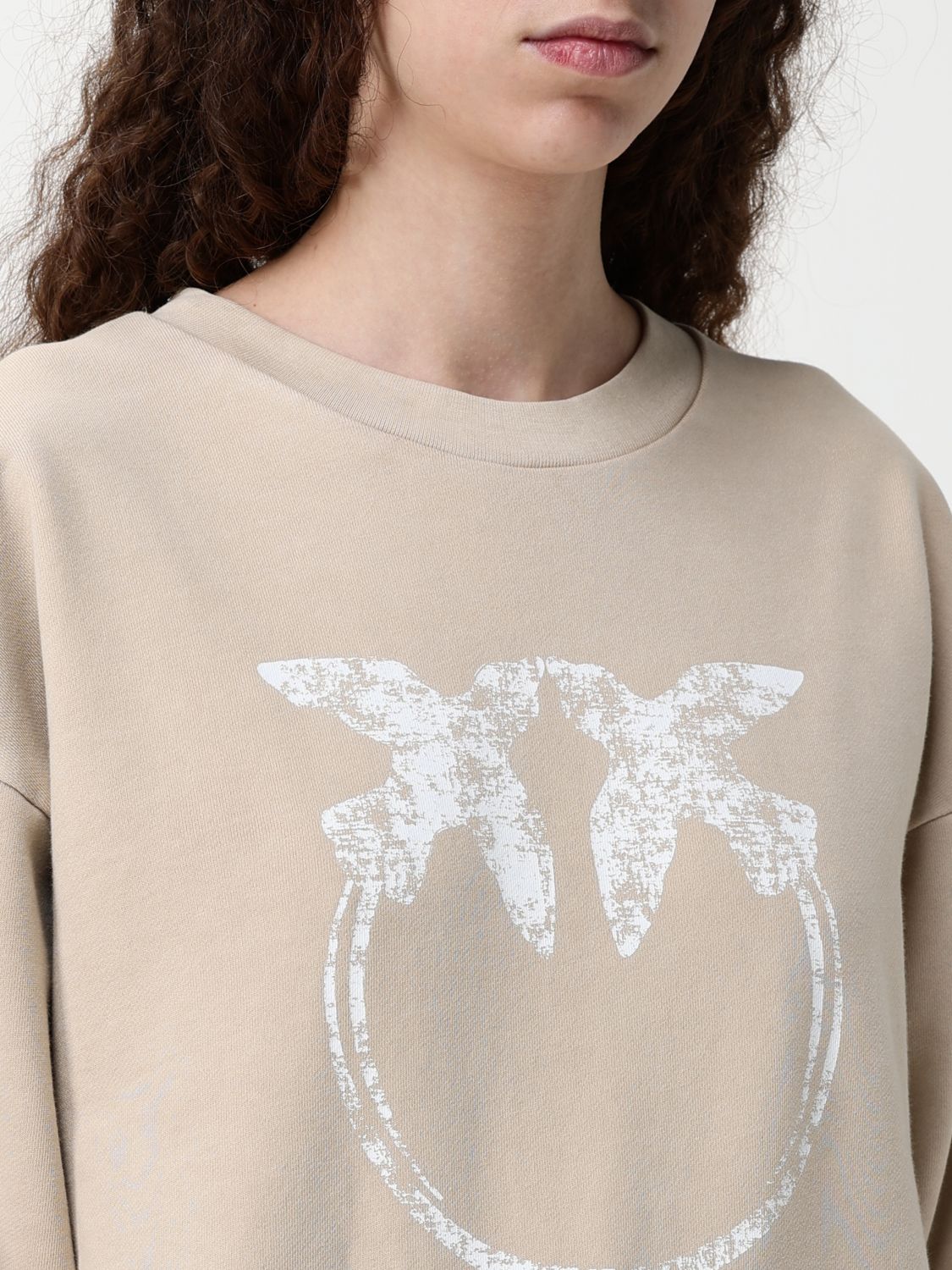 Pinko Sweatshirt Woman Beige