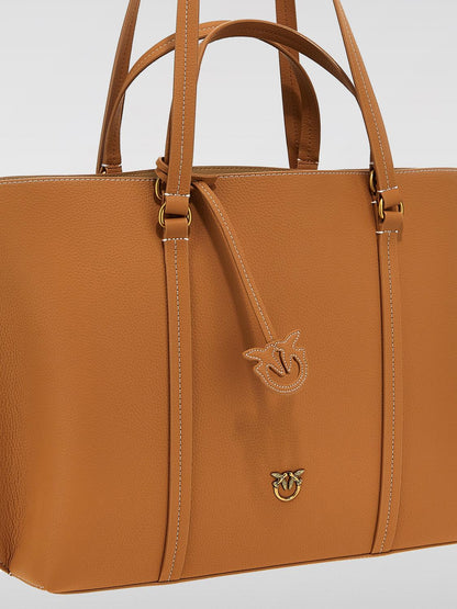 Pinko Tote Bags Woman Beige
