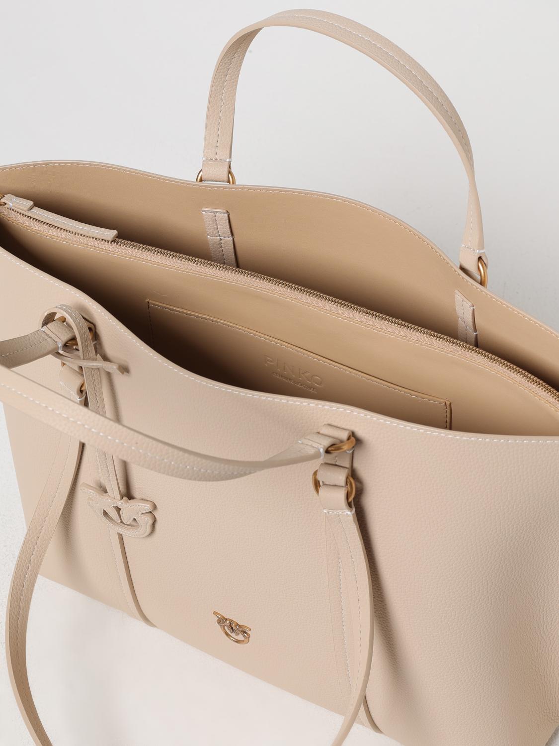Pinko Tote Bags Woman Beige