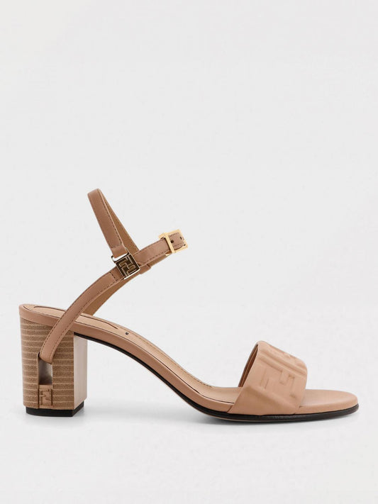 Fendi Heeled Sandals Woman Beige