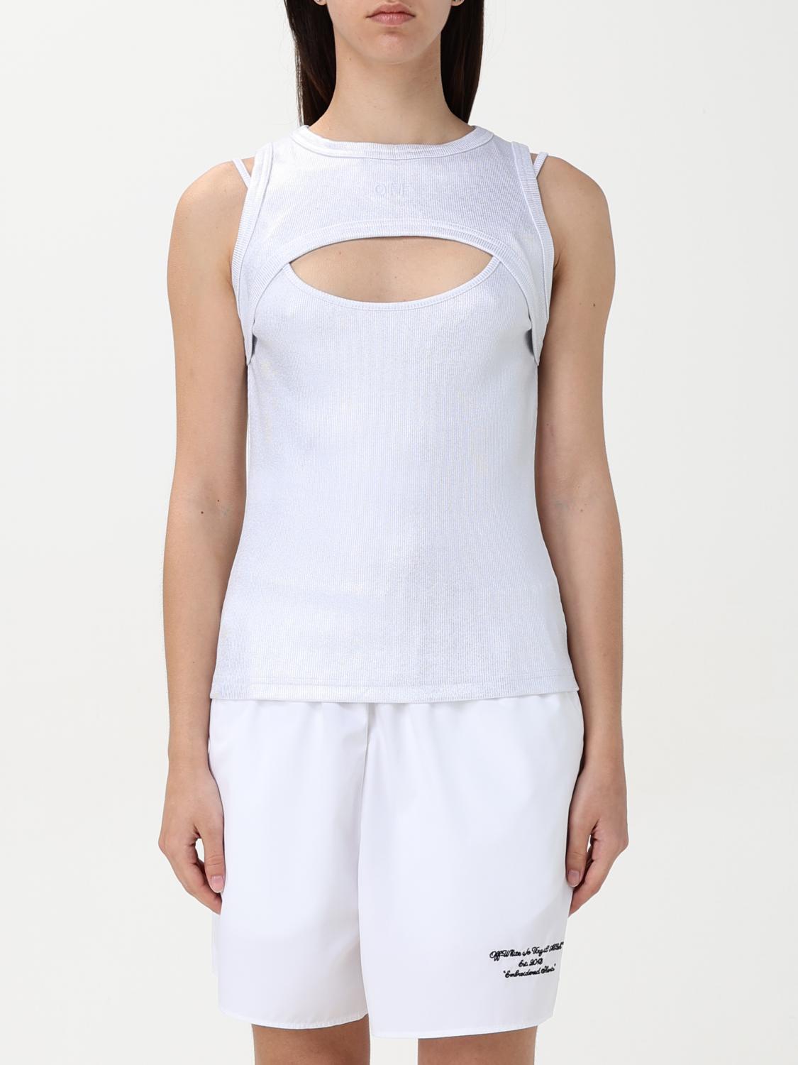 Off White Top Woman Silver