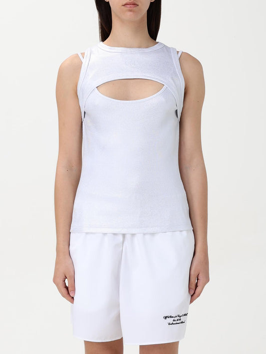 Off White Top Woman Silver