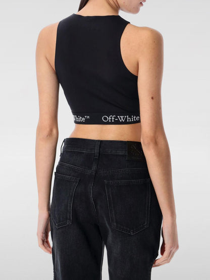 Off White Top Woman Black