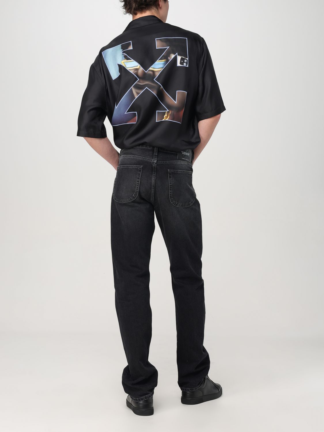 Off White Jeans Men Black