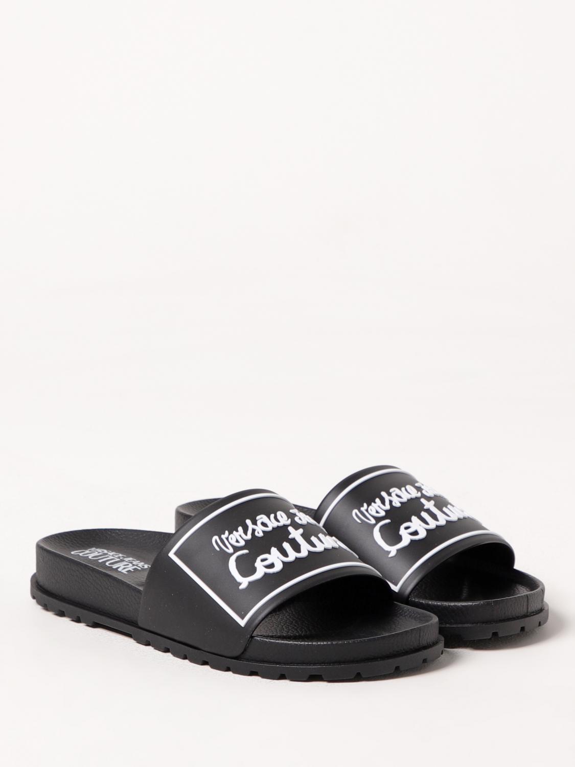 Versace Jeans Couture Flat Sandals Woman Black – Modishus