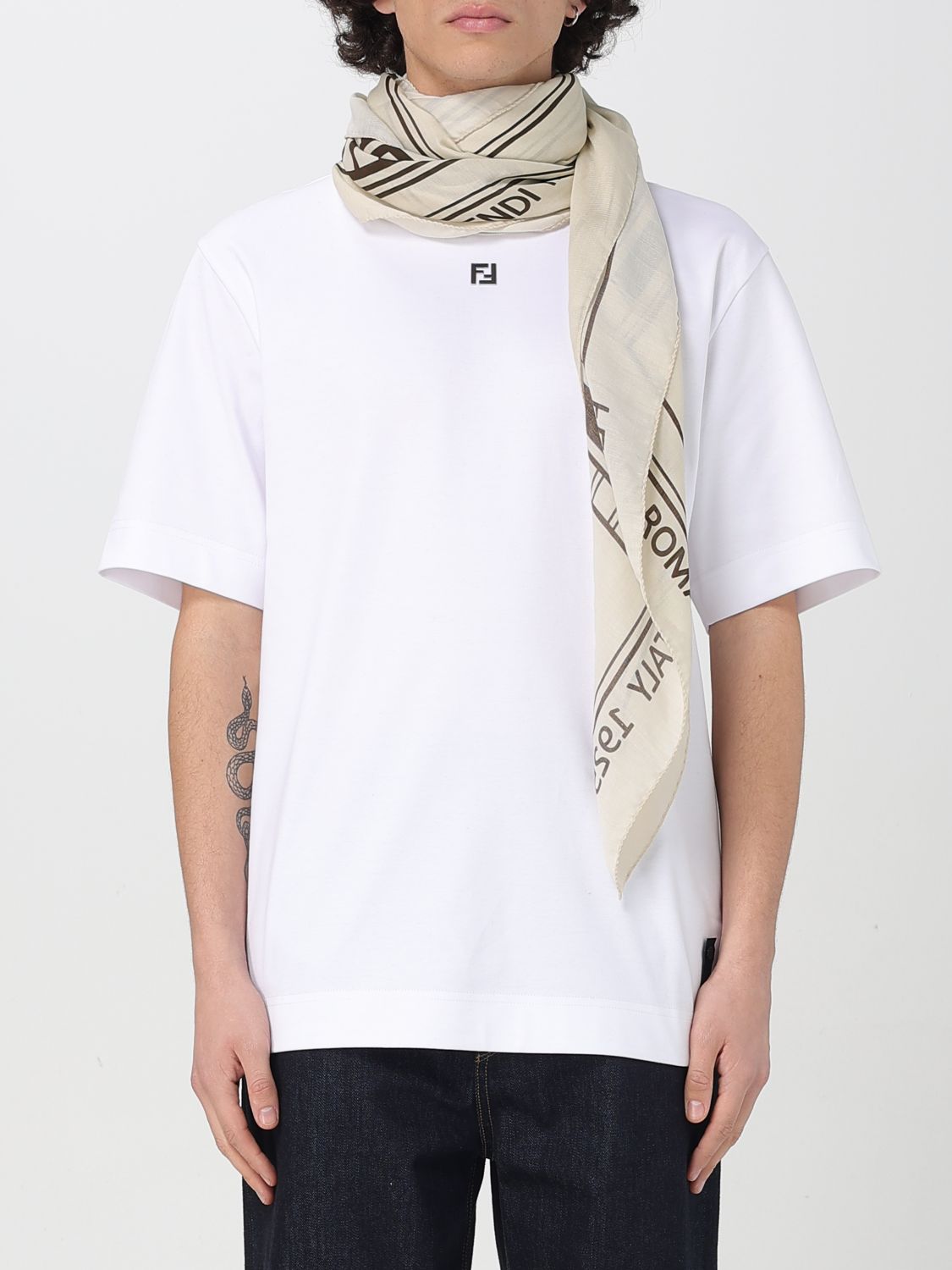 Fendi Scarf Men White