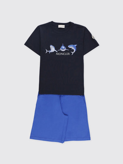 Moncler Clothing Set Kids Blue