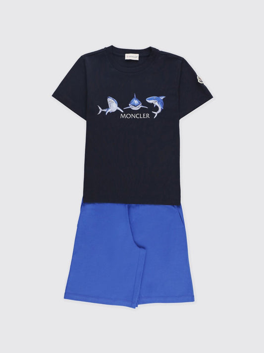 Moncler Clothing Set Kids Blue